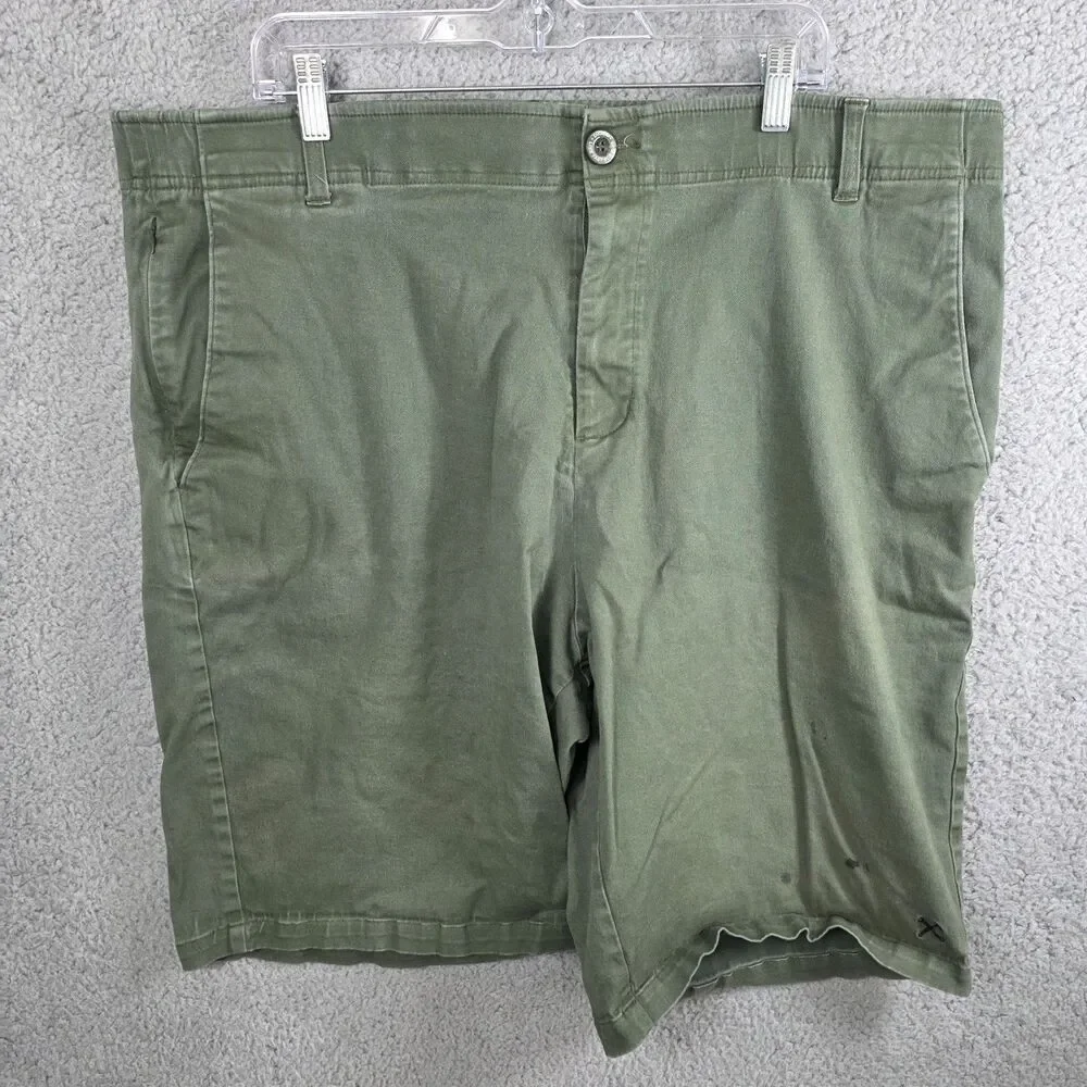 Dixxon D-Flex Chino Shorts Men's Sz 42 Olive Green Elastic Waistband Work *STAIN